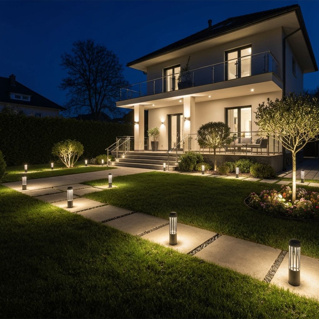 Монтаж уличного освещения Уличное освещение частного дома в Краснодарском крае - монтаж